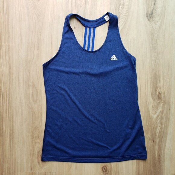 Adidas Climalite Racerback Tank Top Blue Womens Large - Picture 1 of 11